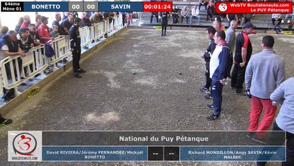 National du Puy Pétanque 2019 : Superbe 64e BONETTO vs MALBEC