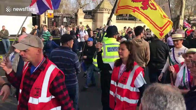 Pro-Brexit March to Leave supporters arrive in Westminster