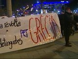 Manifestaciones en Barcelona en apoyo a las protestas en Grecia