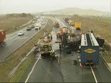 Espectacular accidente de tráfico en las cercanías de Vitoria