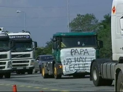 Los transportistas causan grandes retenciones en Barcelona