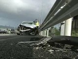 Una granizada provoca un accidente múltiple en Pontevedra