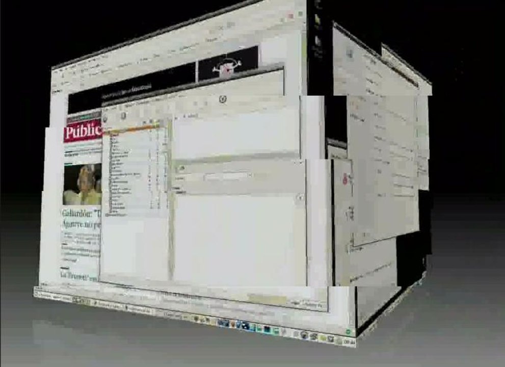 Escritorio con efectos 3D