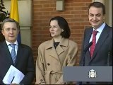 Zapatero asegura a Uribe su apoyo en la misión para visitar a los rehenes de las FARC