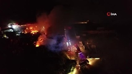 Palet Fabrikasının Açık Depo Alanında Yangın Çıktı