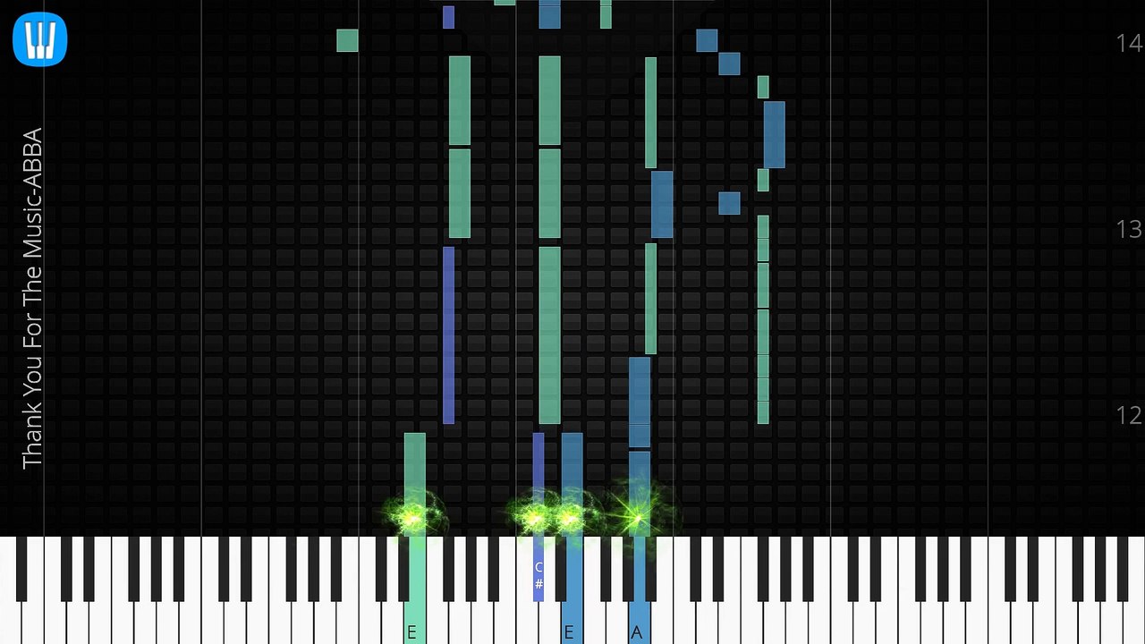  [Piano Solo]Thank You For The Music, ABBA-Synthesia Piano Tutorial