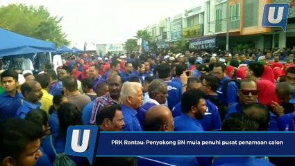 Video herunterladen: PRK Rantau: Penyokong BN mula penuhi pusat penamaan calon