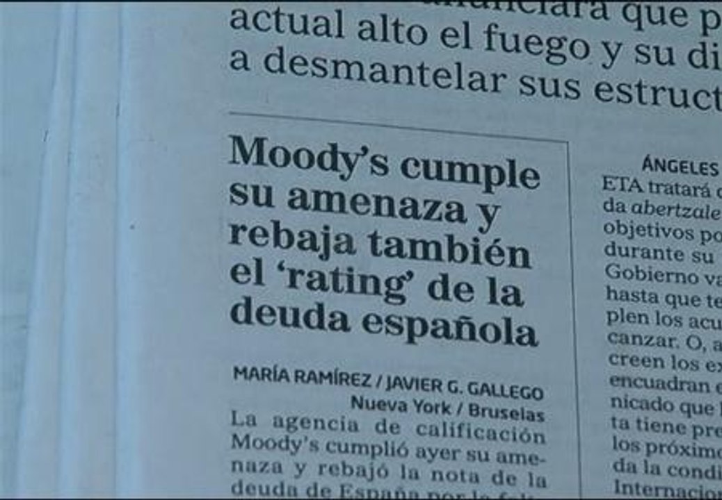 Moody's arremete contra diez comunidades autónomas