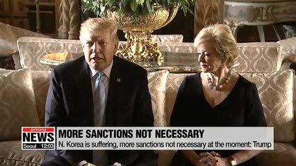 N. Korea is suffering, more sanctions not necessary at the moment: Trump