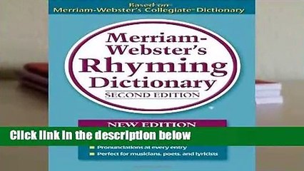 Merriam-Webster s Rhyming Dictionary