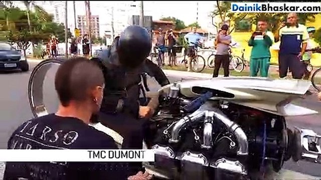 बाइक, जिसमें टायर नहीं हैं और एयरक्राफ्ट इंजन लगा है