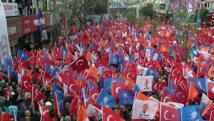 Cumhurbaşkanı Erdoğan - Kağıthane mitingi halkı selamlama - İSTANBUL