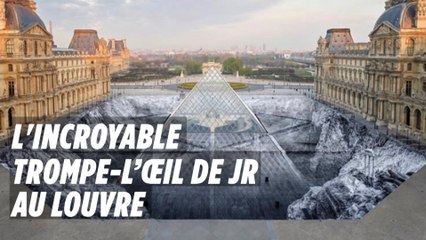L’incroyable trompe-l’œil de JR autour de la pyramide du Louvre