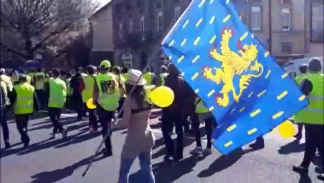 Environ 200 gilets jaunes défilent pour l'acte XX du mouvement depuis le champ de foire, à Montbéliard