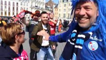 Ambiance dans les rues de Lille avec les supporters strasbourgeois