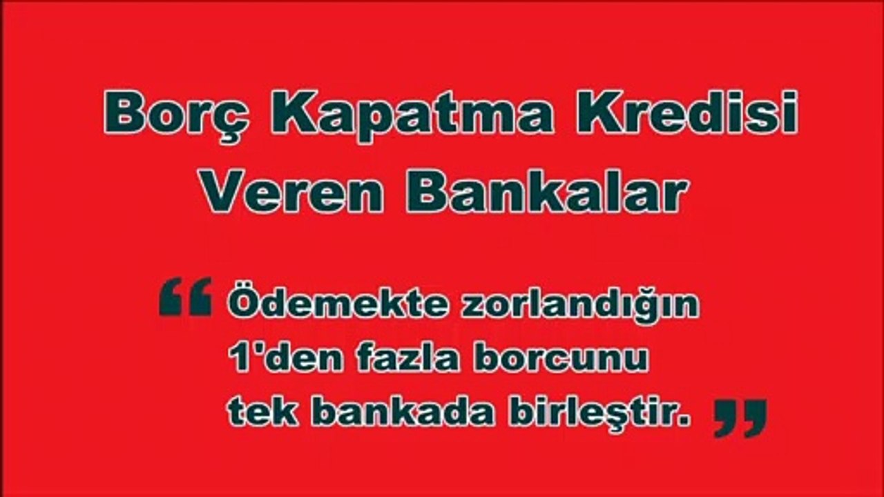borç transferi kredisi