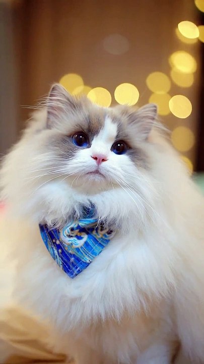 I'm attracted to the rogdoll's blue eyes.