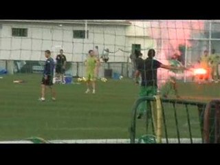 Tensión en el entrenamiento del Betis