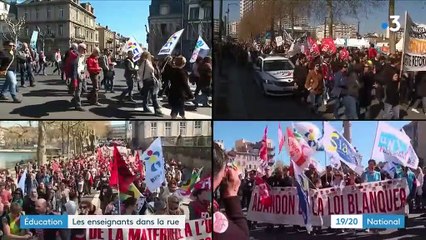Éducation : les enseignants dans la rue