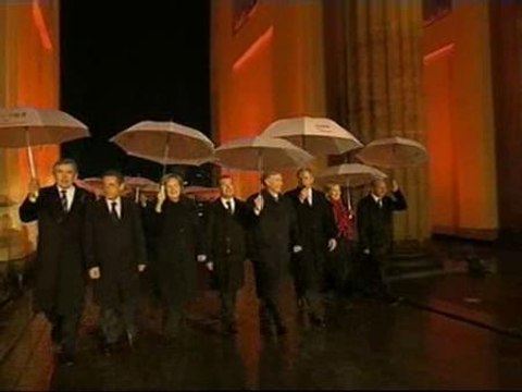 Merkel contó con la presencia de los actuales líderes mundiales en la llamada 'Fiesta de la Libertad'