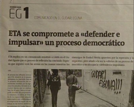 ETA comunica que sigue con las armas