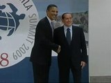 Berlusconi recibe en L'Aquila a los líderes del G-8