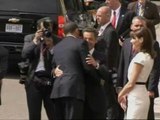 Sarkozy recibe a Obama en Caen (Normandía)