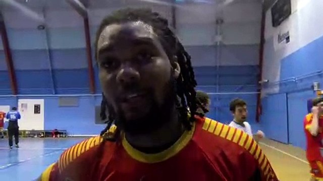 Teddy Aubert Martigues Handball après la victoire contre Folschwiller