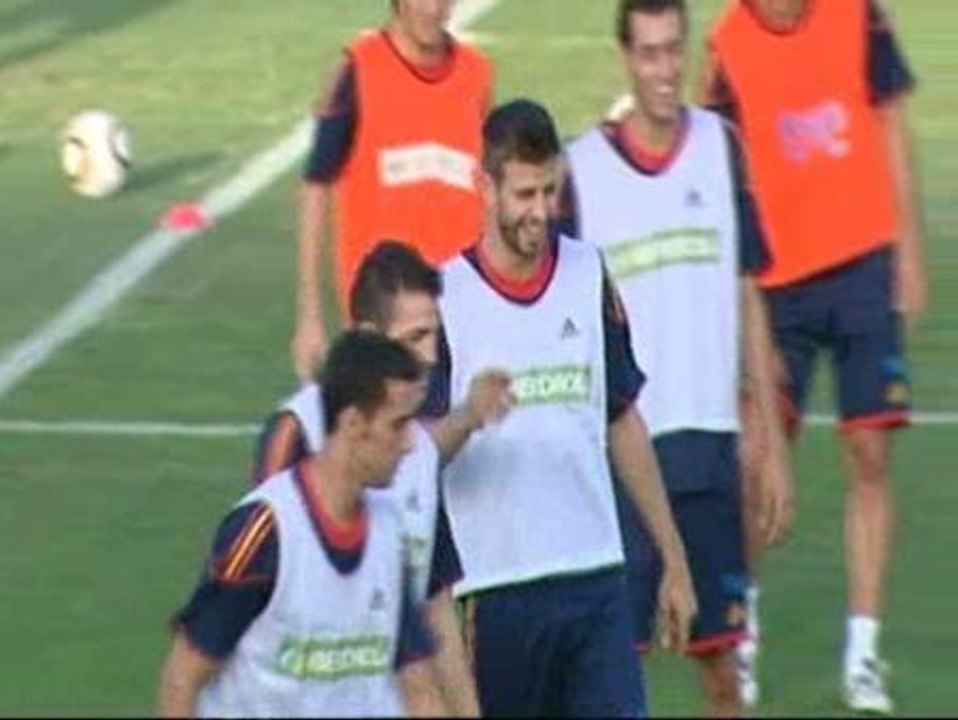 Primer entrenamiento de la selección en España tras proclamarse campeona del Mundo