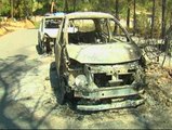 Una veintena de vehículos calcinados en un incendio en Ibiza