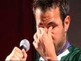 Cesc, emocionado en el homenaje en Arenys de Mar