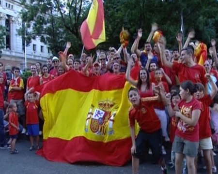 Baño de multitudes de la Selección Española