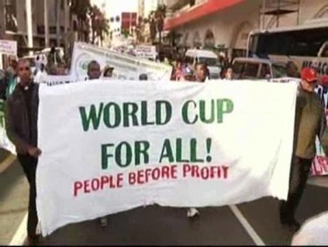Protestas en Durban contra los organizadores del Mundial