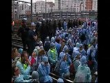 Los enfermeros franceses bloquean vías de tren en París