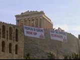 Manifestaciones en distintos puntos de Atenas