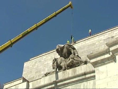 Comienza el desmontaje de La Piedad en el Valle de los Caídos