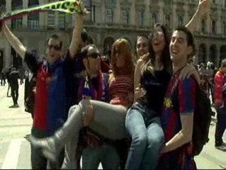 Las calles de Milán están ya teñidas de blaugrana