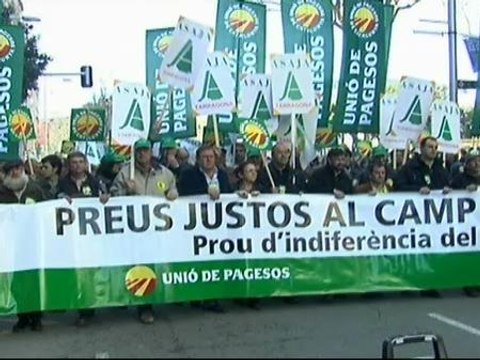 Los agricultores denuncian en Barcelona su precaria situación