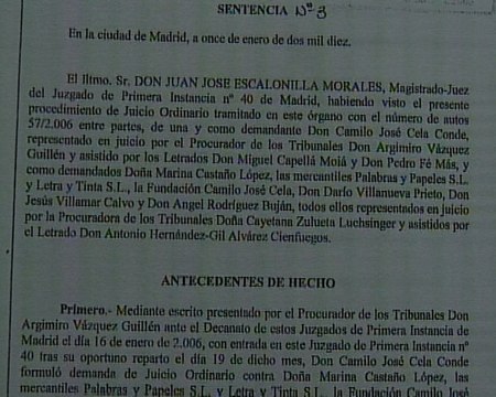 Disputas por la herencia de Camilo José Cela
