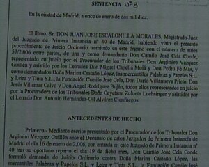 Disputas por la herencia de Camilo José Cela