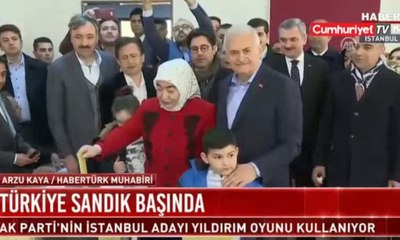 Binali Yıldırım'ın seçim sandığındaki zor anları