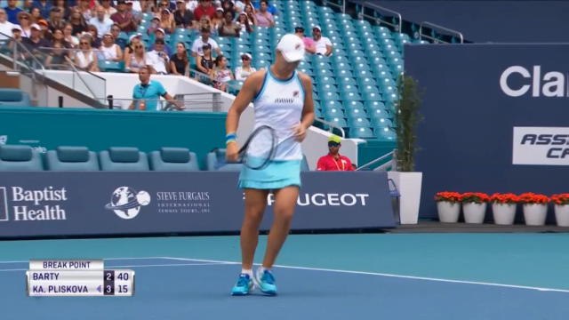 تنس: بطولة ميامي المفتوحة: بارتي تتغلب على بليسكوفا 7-6 6-3