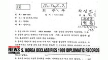 S. Korea releases classified diplomatic documents from 1988