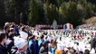 Plateau des Glières :  la Marseillaise est chantée par les enfants des écoles et collèges