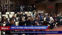 CHP'li Faik Öztrak, oy verme işleminin sona ermesinin ardından parti genel merkezinde basın toplantısı düzenledi