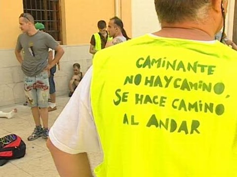 'Indignados' de Valencia camino a Madrid