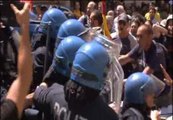 Violencia frente al Parlamento italiano