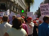 Jubilados se manifiestan en la puerta del Sol
