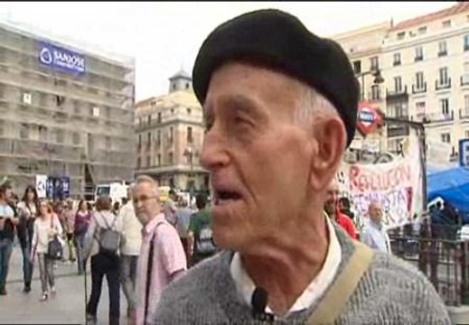 Un septuagenario se erige como figura del movimiento 15M