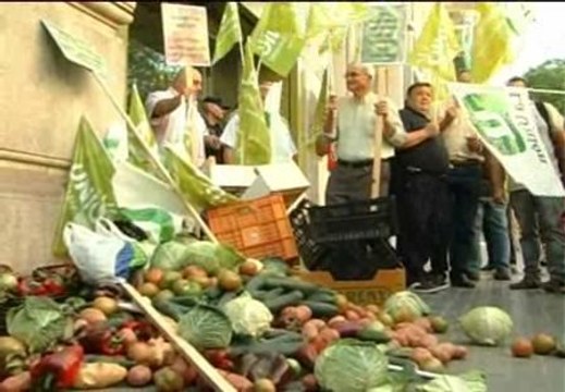 Protesta de los agricultores valencianos ante el consulado alemán